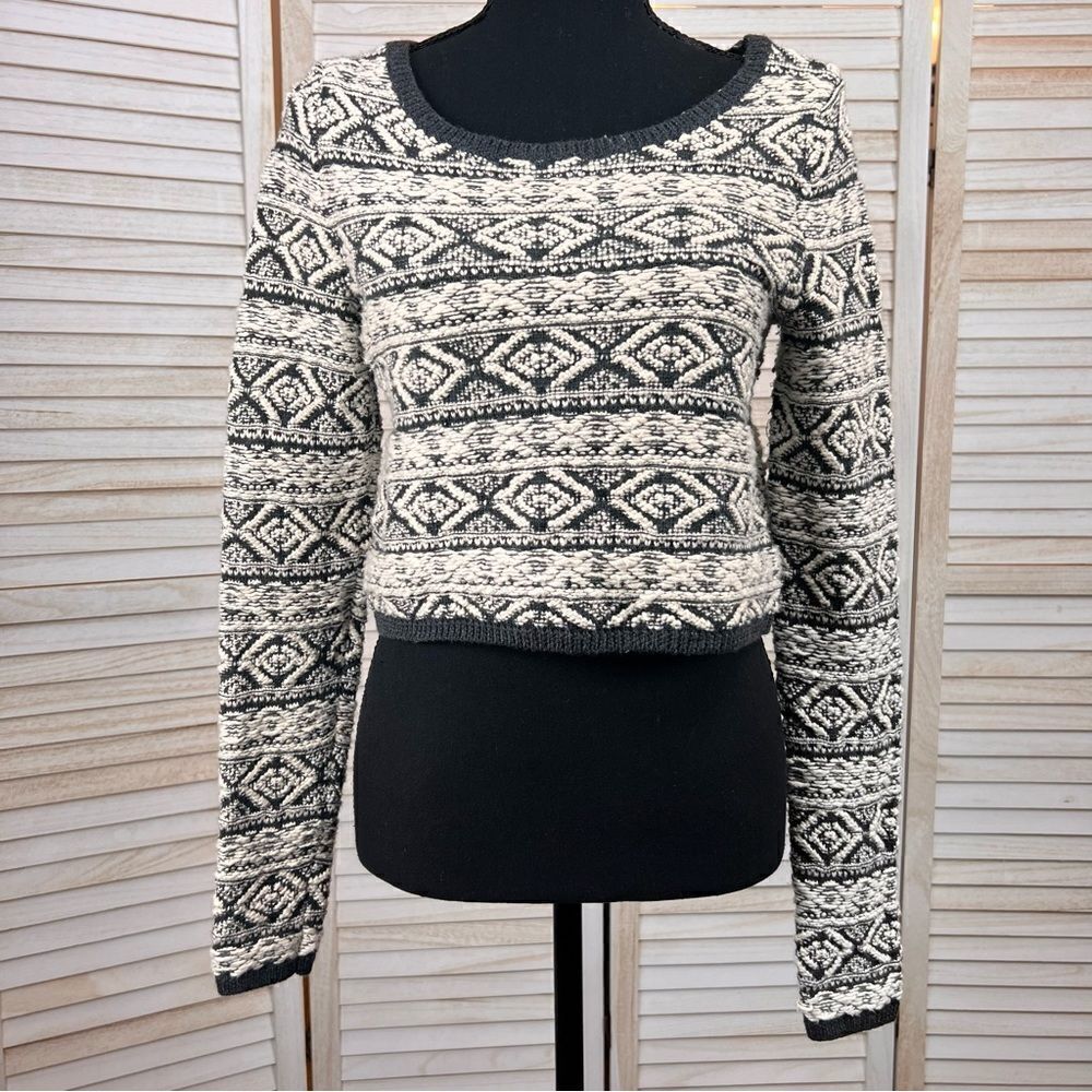 Anthropologie MOTH Cropped Fair Isle Sweater Small